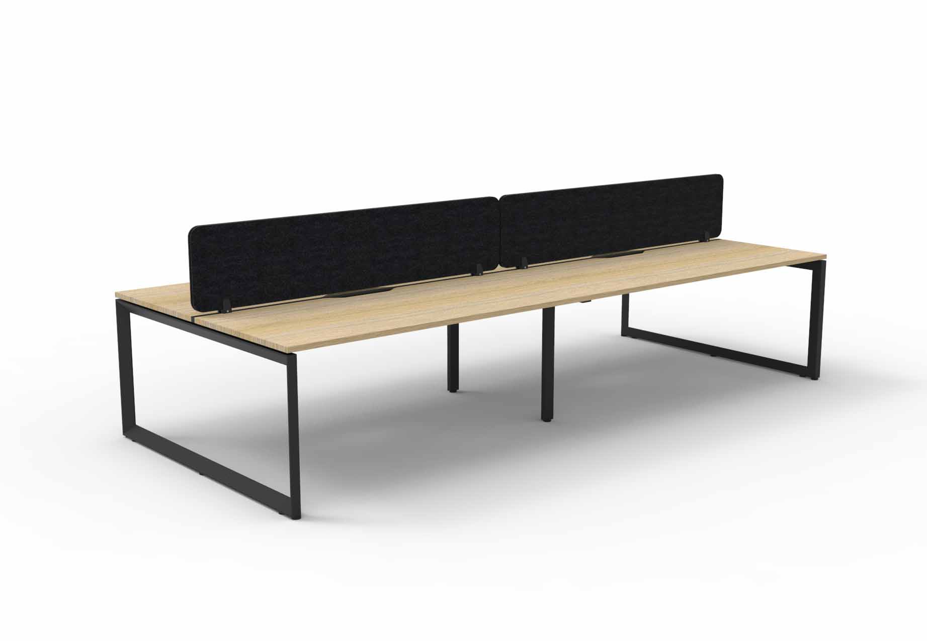 Loop 4 Person Double Sided Workstation - with Eco Screen